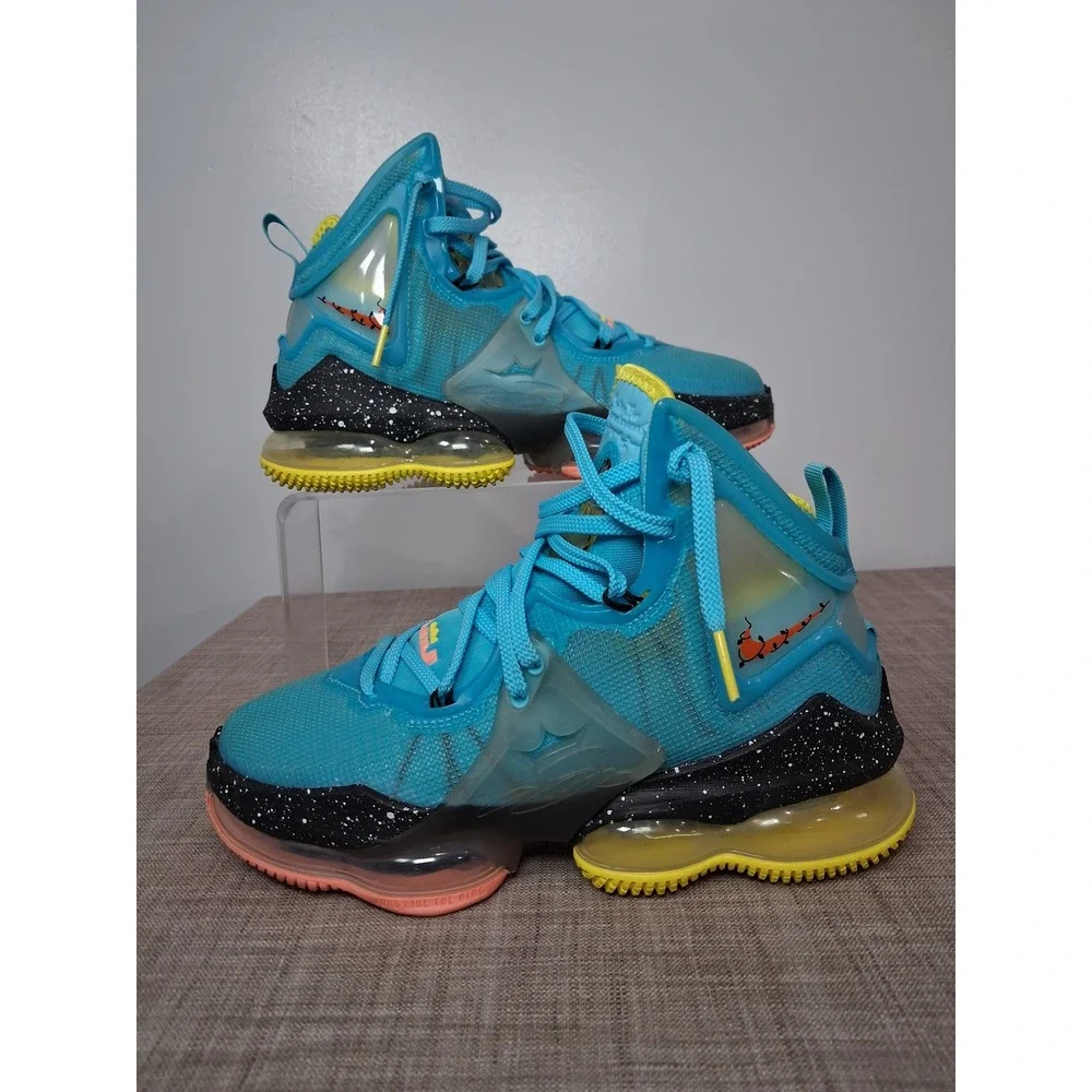 Nike LeBron 19 Christmas Polarized Blue DC9338-400 Mens 5.5 Basketball Shoes